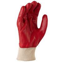 Maxisafe Red PVC single dipped Knit Wrist 12x Pack