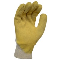Maxisafe Yellow Latex Coated Glass Gripper Glove Retail Carded 12x Pack