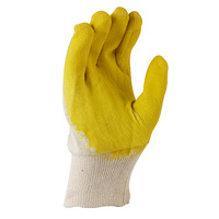 Economy Yellow Latex Glass Gripper Glove 12x Pack