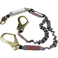 Maxisafe Double Elasticated Lanyard w/ Snaphook & Scaffold hook 140kg rating 2m