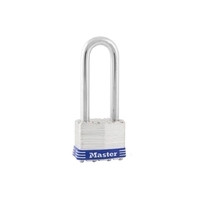 Master Lock Padlock Laminated Steel Hardened Steel Shackle 44mm Extended Shackle 1DLJAU Master Lock 