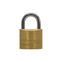 Master Lock Padlock Brass Medium Security Hardened Shackle 30mm Keyed Alike Pk 4 FM1830QAU Master Lock 