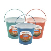 WaxWorks Coloured Metal Bucket Citronella Candle With Wind Resistant Wick Color Orange