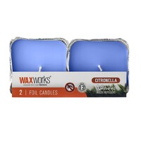 WaxWorks Citronella Foil Candle 2pack Color White
