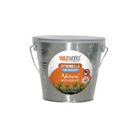 WaxWorks Galvanised Citronella Candle Bucket With Wind Resistant Wick Color White