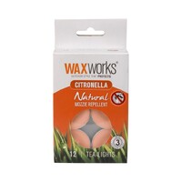 WaxWorks Citronella Tea Lights 12pack Color White