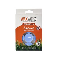WaxWorks Citronella Tea Lights 24pack Color White