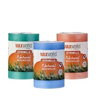 WaxWorks Citronella Pillar Candle 10cm Assorted Colours