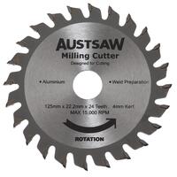 Austsaw 125mm 24T 4mm Milling Cutter Blade - 22.2mm Bore MC12522224