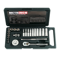 Metrinch 24 Piece 1/4" Dr Standard & Deep Wall Socket Set MET-0210