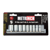 Metrinch 9 Piece 1/4" Drive Standard Socket Set MET-0220