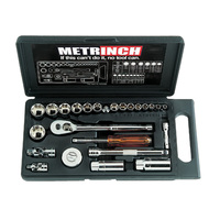 Metrinch 25 Piece 1/4" & 3/8" Drive Standard Socket Set MET-0300