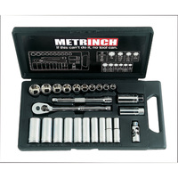 Metrinch 25 Piece 3/8" Dr Standard & Deep Wall Socket Set MET-0500
