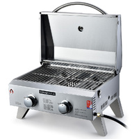 EuroGrille 2-Burner Stainless Steel Portable Gas BBQ Grill