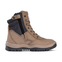 Mongrel High Leg ZipSider Safety Boot Stone Size AU/UK 5 (US 6)