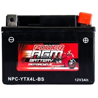 Power AGM 12V 3AH 100CCAs Motorcycle Battery