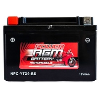Power AGM 12V 10AH 150CCAs Motorcycle Battery