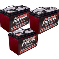 3x 135Ah Amp Hour Battery Agm Sla 12 Volt 12V Deep Cycle Dual Fridge Solar 130Ah