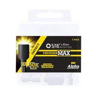 Alpha ThunderMax 5/16" x 45mm Impact Magnetic Nutsetter Handipack (x5) NS51645SMH