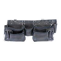 OX Trade Black Leather 12 Pocket Construction Apron OX-T265601