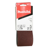 Makita 3 Piece 40 / 80 / 120# / 76mm x 457mm Abrasive Belts P-37166