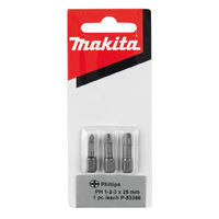 Makita PH1/2/3 x 25mm Torsion Screwdriver Bit (3pk) P-53366