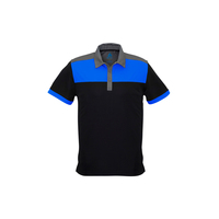 Mens Charger Polo Black/Royal/Grey Small