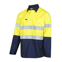 WORKIT Hi-Vis 2 Tone Closed Front Lightweight Taped Shirt