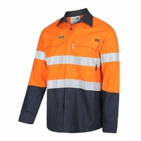 WORKIT PARVOTEX  FR Inherent 215gsm Ripstop Taped Shirt Orange/Navy 6XL