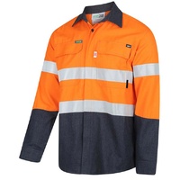 WORKIT Fire Resistant RIPSTOP PPE1 FR Inherent 155gsm Lightweight Taped Shirt Orange 2XL