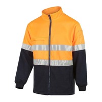WORKIT Hi-Vis 2 Tone Zip Through Taped Fleece Jumper Orange/Navy 3XL