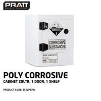 Poly Corrosive Cabinet 20LTR 1 Door 1 Shelf