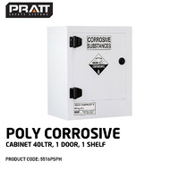 Poly Corrosive Cabinet 40LTR 1 Door 1 Shelf