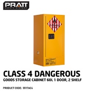 Class 4 Dangerous Goods Storage Cabinet 60L 1 Door 2 Shelf