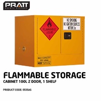 Flammable Storage Cabinet 100L 2 Door 1 Shelf