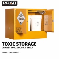 Toxic Storage Cabinet 100L 2 Door 1 Shelf