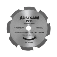 Austsaw 185mm 4PCD 4TCT Polycrystalline Diamond Blade - 20/16mm Bore PCD185