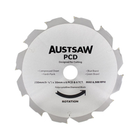 Austsaw 230mm 6PCD 6TCT Polycrystalline Diamond Blade - 30mm Bore PCD230-30B