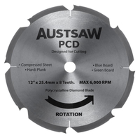 Austsaw 300mm 8PCD Polycrystalline Diamond Blade - 25.4mm Bore PCD300