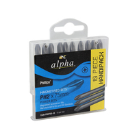 Alpha Phillips PH2x150mm Power Bits - 10 Pack PH2150SH