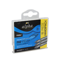 Alpha Phillips PH2x75mm Double Ended Driver Bits - 10 Pack PH275DH