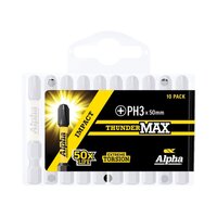 Alpha ThunderMax PH3 x 50mm Impact Power Bit- Handipack (x10) PH350SMH