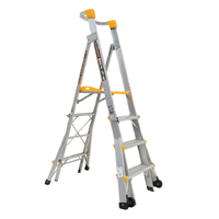 Gorilla 1.2m - 1.8m Adjustable Platform Ladder Industrial 180kg PL0406-HD