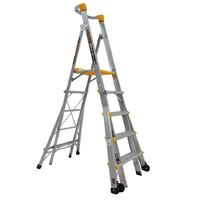 Gorilla 1.5m - 2.4m Adjustable Platform Ladder Industrial 180kg PL0508-HD