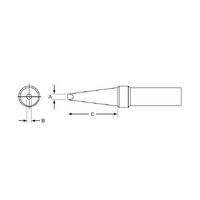 Weller 700°F 2.4mm Single Flat Soldering Tip (for WTCPS/T & TC Series) PTBB7