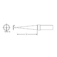 Weller 800°F 0.8mm Long Conical Soldering Tip (for WTCPS/7 Stations) PTO8