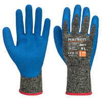 Aramid HR Cut Latex Glove Black/Blue Large 12x Pack