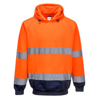 Two-Tone Hooded Sweatshirt Colour Orange/Navy Size L