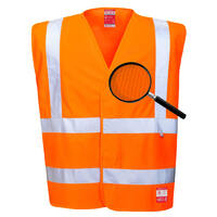 Hi-Vis Anti Static Vest Flame Resistant Orange L/XL Regular