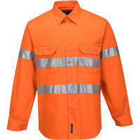 Cotton Shirt Open Long Sleeve D&N Orange 4XL Regular